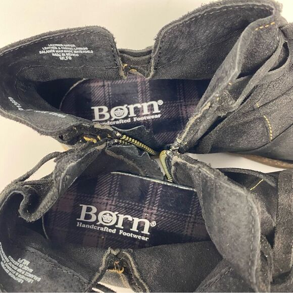 BORN 10 Women’s Tarklin Black Distressed Black Suede Ankle Chukka Boots Winter - Picture 13 of 16